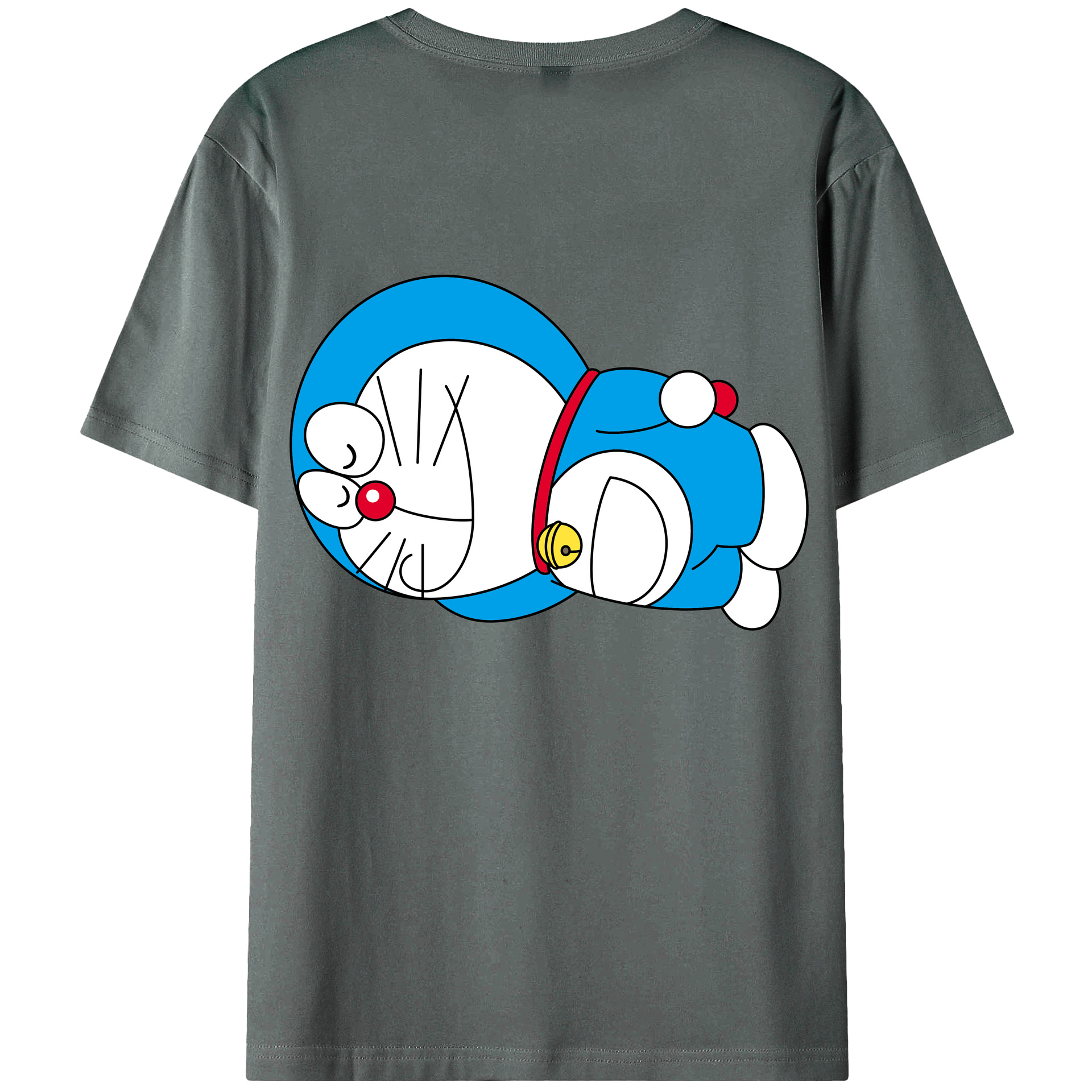 （画像用） ドラえもん Doraemon 綿100％ メンズ半袖Tシャツ（バックプリント） 通気性
